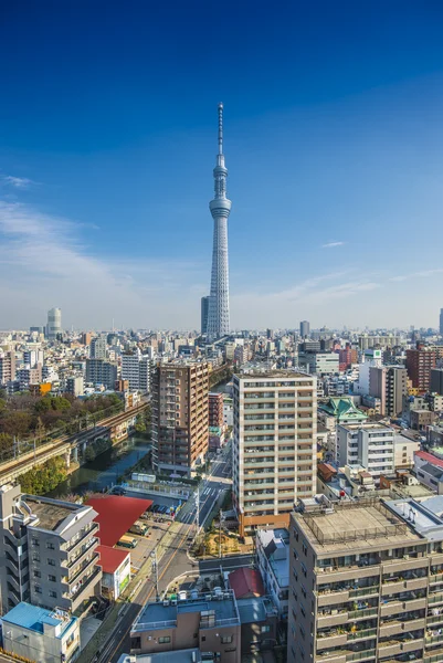 Tokijské Cityscape, Tokio Skytree — Stock fotografie