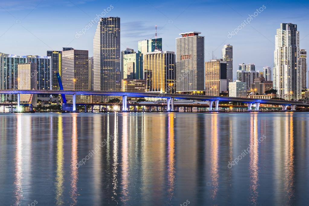 Skyline of Miami, Florida, USA.