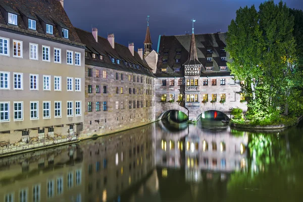 Norimberk, Německo na řece pegnitz — Stock fotografie