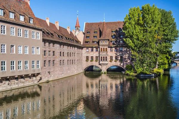 Norimberk, Německo na řece pegnitz — Stock fotografie