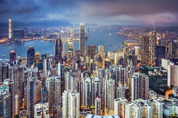 Στον ορίζοντα της πόλης Κίνα Χονγκ Κονγκ — Φωτογραφία Αρχείου