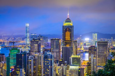Hong kong Çin şehir manzarası