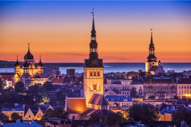 Tallinn, Estonia at Sunset clipart