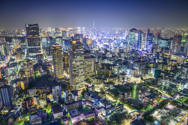 Tokyo, Japan cityscape in the Minato Ward.
