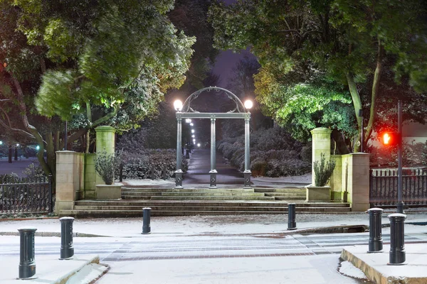 Atenas Geórgia Eua Arco Campus Universidade Geórgia Inverno — Fotografia de Stock