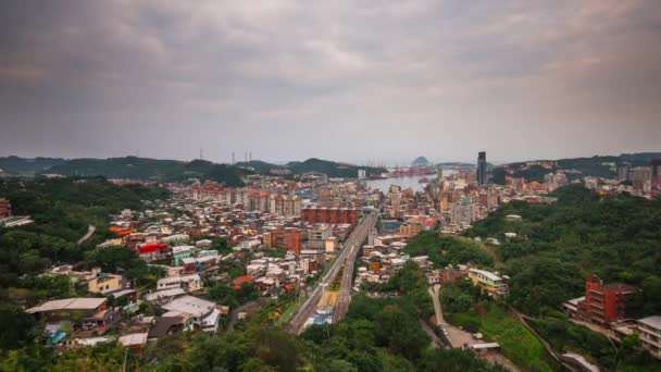 Keelung Tchaj Wan Panorama Časová Prodleva — Stock video