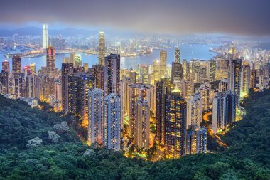 Hong kong Çin şehir manzarası