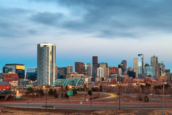 Denver Colorado Usa Skyline Der Innenstadt Bei Nacht — Stockfoto
