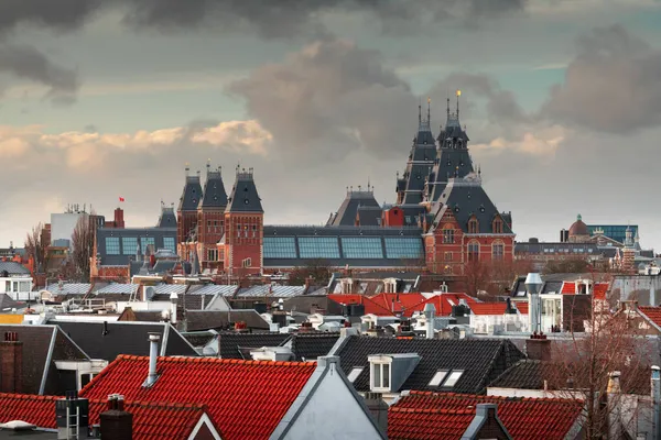 Amsterdam Nederland Uitzicht Het Stadsgezicht Van Pijp Bij Schemering — Stockfoto