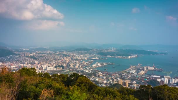 Nagasaki Japão Skyline Baía — Vídeo de Stock