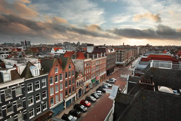 Amsterdam Pays Bas Vue Paysage Urbain Depuis Pijp Crépuscule — Photo