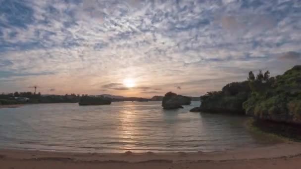 Ostrov Yagaji Okinawa Japonsko Zátoky Při Západu Slunce — Stock video