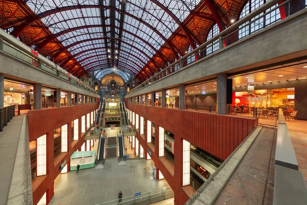 Antwerp Bélgica Março 2020 Antuérpia Centraal Estação Ferroviária Corredor Principal — Fotografia de Stock