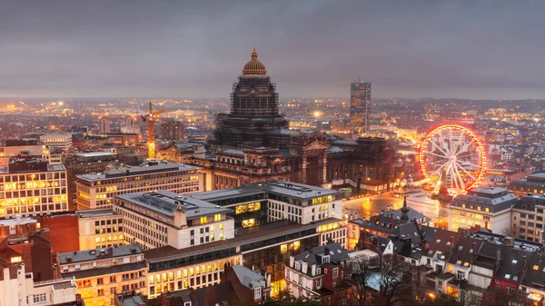 Brussels Belgium Cityscape Palais Justice Dusk — Stock Photo, Image