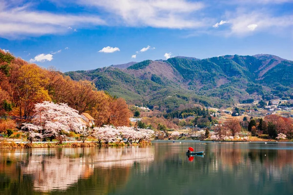 Chiyoda Lake Kofu Yamanashi Japan Spring Foliage — Stock Photo, Image