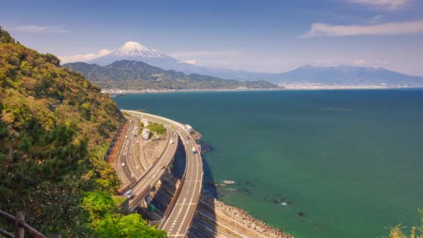 Satta Pass Shizuoka Japan Met Fuji Suruga Bay — Stockvideo