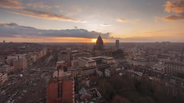 Брюссель Бельгія Під Час Сутінків Палаці Правосуддя — стокове відео