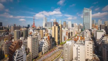Tokyo, Japonya şehir manzarası ve Toranomon iş bölgesinden kule.
