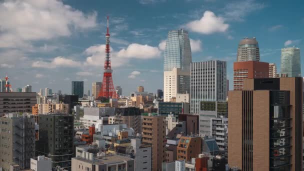 Τόκιο Ιαπωνία Cityscape Και Πύργος Από Την Επιχειρηματική Περιοχή Toranomon — Αρχείο Βίντεο