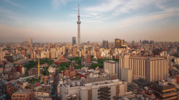 Tokio Japan Skyline Asakusa Richtung Sumida Nachmittag — Stockvideo