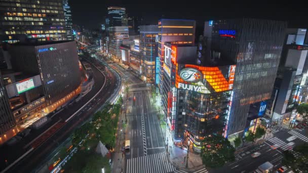 Токіо Японія Травня 2017 Ginza Район Ніч Ginza Популярним Висококласні — стокове відео