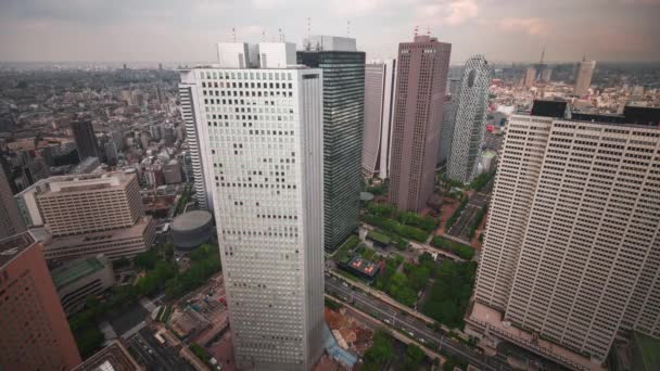 Tokio Japón Paisaje Urbano Edificios Financieros Distrito Nishi Shinjuku — Vídeo de stock