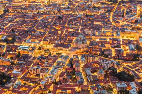 Комо Італія Cityscape Зверху Сутінках — стокове фото