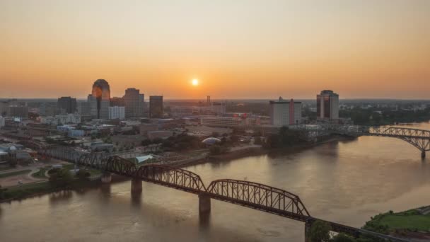 Shreveport Louisiana Stati Uniti Skyline Del Centro Sul Red River — Video Stock