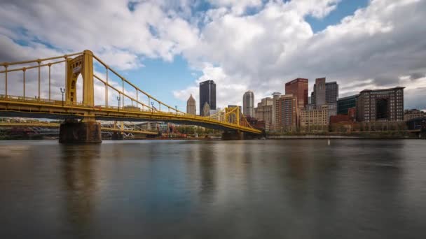 Pittsburgh Pensylvánie Usa Panorama Řece Odpoledních Hodinách — Stock video