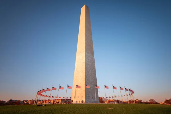 Washington Usa Vid Washington Monument Solnedgången — Stockfoto