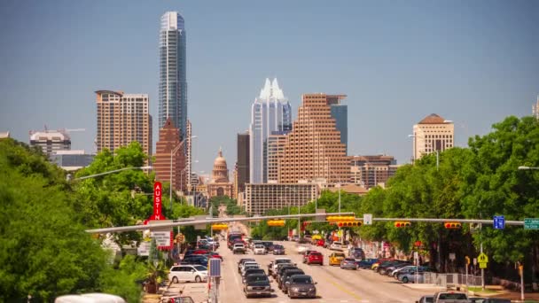 Austin Τέξας Ηπα Στο Κέντρο Της Πόλης Και Την Κυκλοφορία — Αρχείο Βίντεο