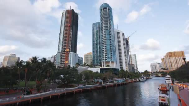 Fort Lauderdale Florida Abd Cityscape Riverwalk Adlı — Stok video