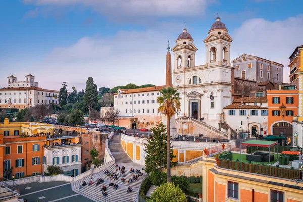 Rome Italie Sur Les Marches Espagnoles Haut Fin Après Midi — Photo