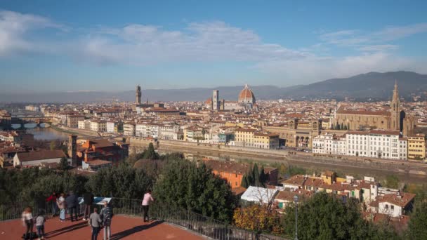 Firenze Italia Skyline Sul Fiume Arno Nel Pomeriggio — Video Stock