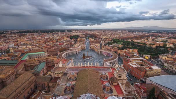 Vatikanstadt Umgeben Von Rom Italien Von Der Dämmerung Bis Zur — Stockvideo