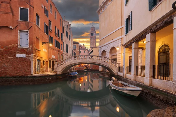Venice Italy Canals Bridges Twilight — Stock Photo, Image