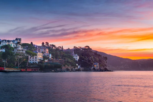 Santa Margherita Kıyıları Ligure Talya Şafak Vakti — Stok fotoğraf