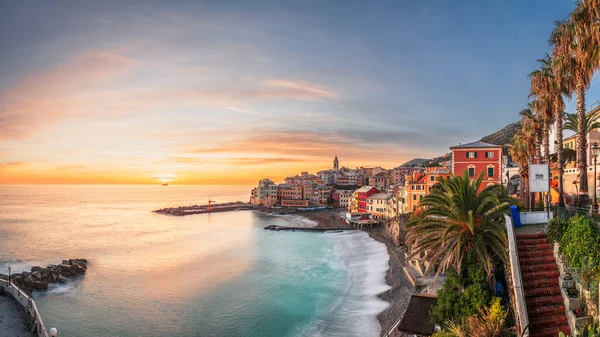 Bogliasco Genoa Italy Skyline Mediterranean Sea Sunset — Stock Photo, Image