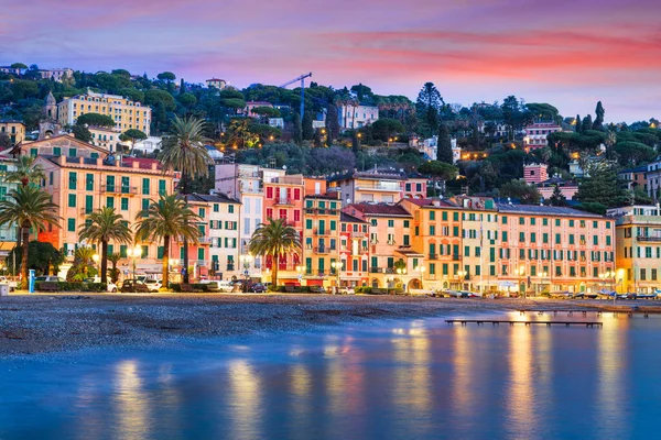 Kust Van Santa Margherita Ligure Italië Bij Zonsopgang — Stockfoto