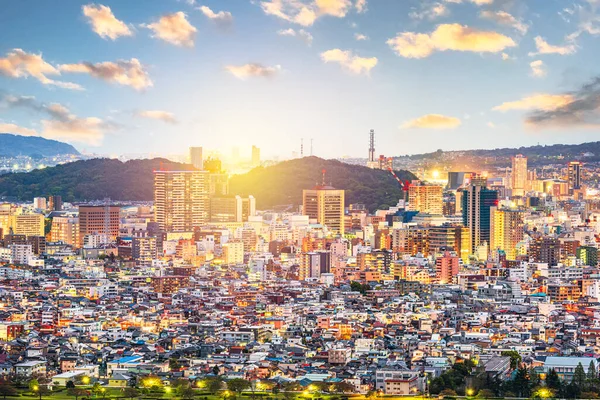 Shizuoka City Japan Centrum Skyline Vid Solnedgången — Stockfoto