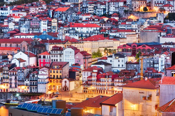 Porto Portugals Gamla Stadsbild Och Skyline Vid Skymningen — Stockfoto