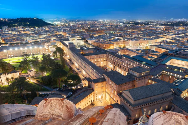 Utsikt Över Vatikanstaten Omgiven Rom Italien Natten — Stockfoto