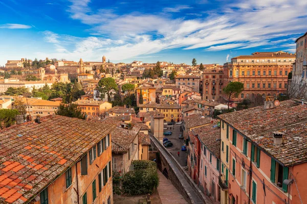 Perugia Italy Medieval Aqueduct Street Morning — Stock Photo, Image