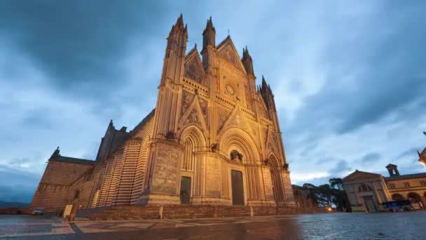 Orvieto Italië 14E Eeuw Orvieto Kathedraal Ochtend — Stockvideo