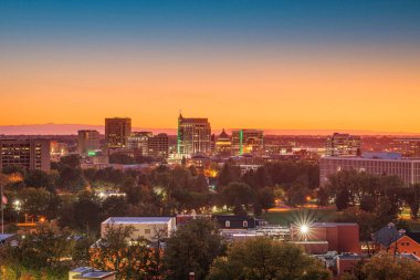 Boise, Idaho, ABD Alacakaranlık Şehir Merkezi.