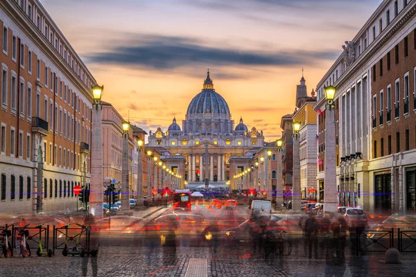 Cidade Vaticano Cidade Estado Cercada Por Roma Itália Com Basílica — Fotografia de Stock