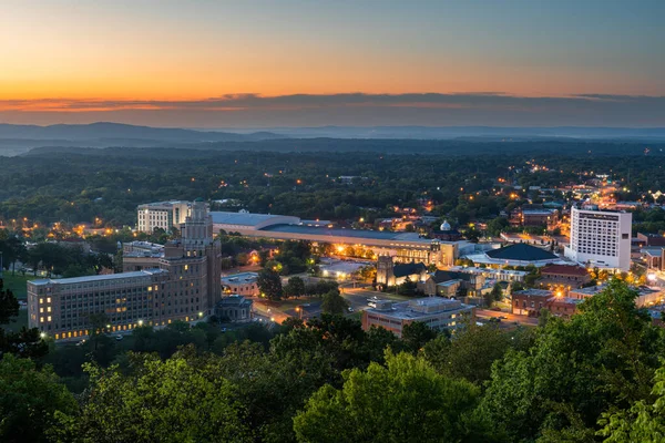 Aguas Termales Arkansas Estados Unidos Skyline Ciudad Desde Arriba Amanecer —  Fotos de Stock