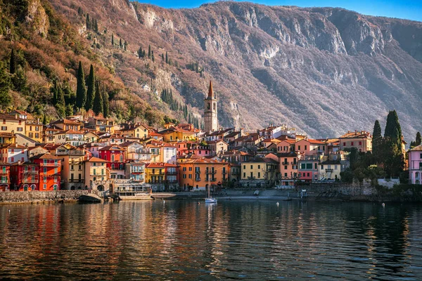 Varenna Italien Comosjön Eftermiddagen — Stockfoto