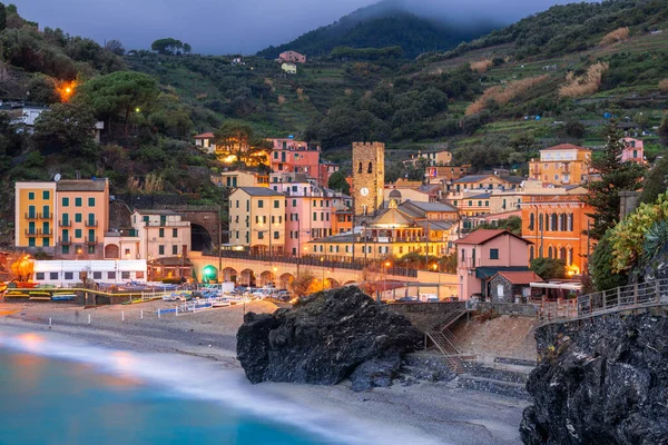 Monterosso Italien Der Region Cinque Terre Der Abenddämmerung Mittelmeer — Stockfoto