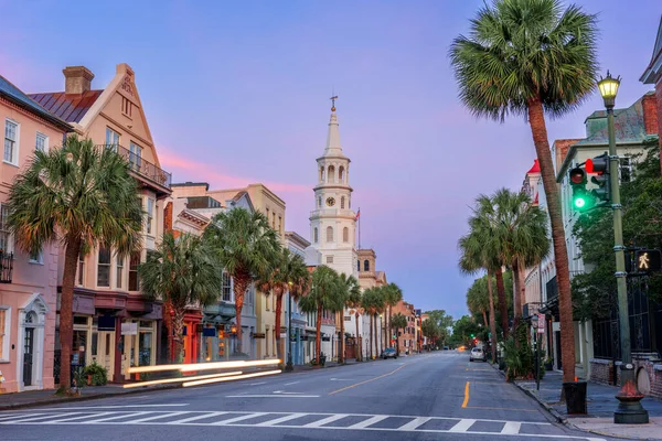 Charleston South Carolina Amerikai Egyesült Államok Városkép Történelmi Francia Negyedben — Stock Fotó